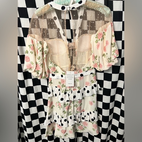 For Love And Lemons Butterscotch Tiered Mini Dress - Picture 12 of 16